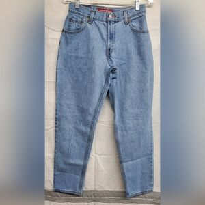 40122 Levi's 550 Jeans Womens 8 L Blue Denim Relaxed Fit Red Tab Tapered